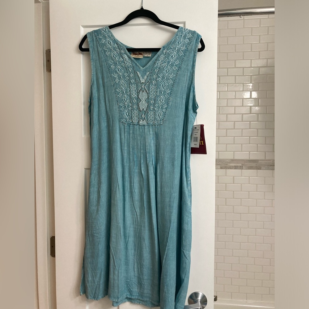 Disney Yak & Yeti sundress in teal - with delicate beading & embroidered details